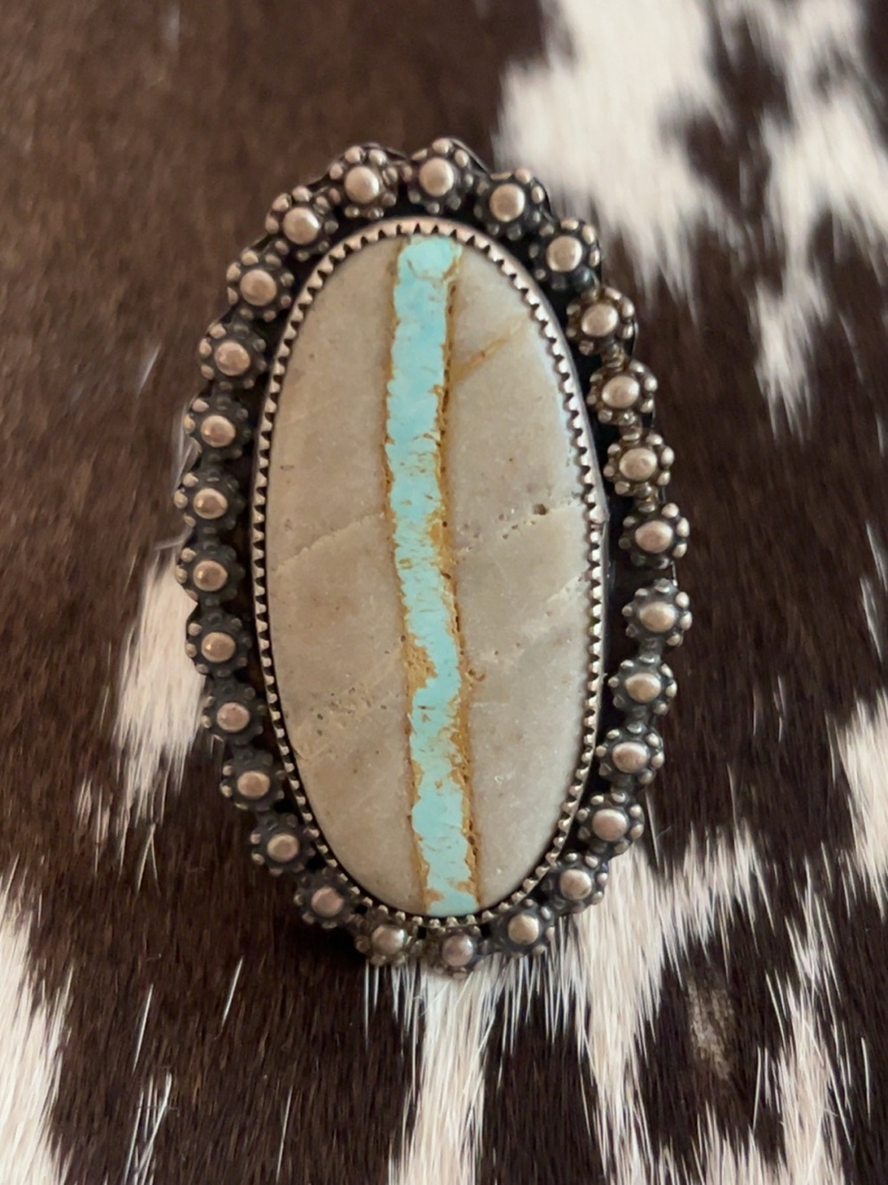 Oval Turquoise Ribbon Royston Ring